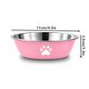 Stainless Steel Pet Water Food Bowl with Paw Print Anti-slip Silicone Base Feeder for Dogs Cats Home Outdoor Use
