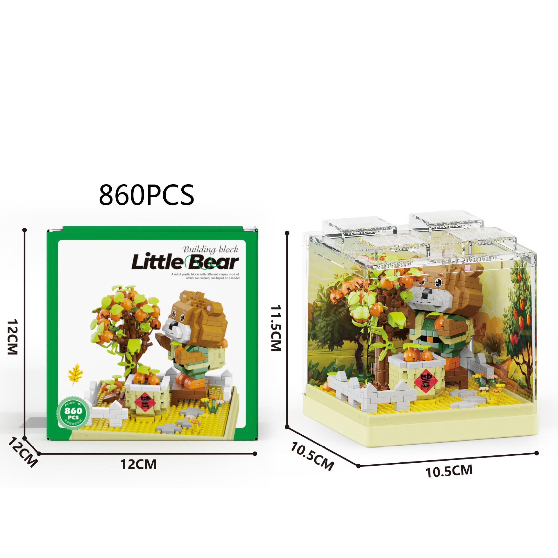 

Lovely Cartoon Animal Micro Diamond Building Block Rabbit Panda Bear Sheep Scene Nanobricks 3D Wall Bricks Toys For Kids Gifts