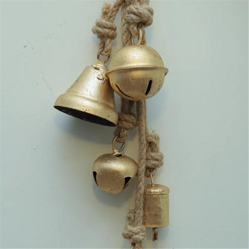 Retro Styles Iron Wind Chimes Handmade With Natural Twine Cord Perfect For Porch Balconies Decoration