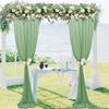 Sage Green Curtains Sheer Chiffon Backdrop Curtain for Backdrop Wedding Drapes for Arch Decor Ceiling Backdrop for Birthday