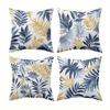 Heimdeko Blaue & Goldene Tropische Blattmuster Kissenbezüge Muster Kissenbezug Geeignet für Sofa Schlafzimmer Auto Kissenbezug