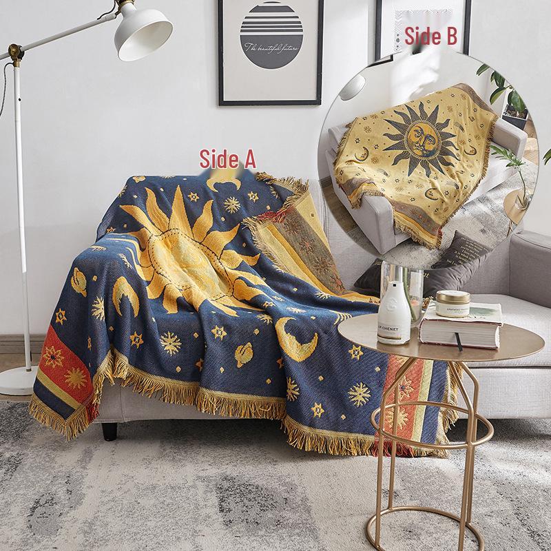 European Sun God Pattern Non-Slip Sofa Cover & Throw Blanket