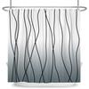 Minimalist Wavy Line Shower Curtain Gradient Design Waterproof Bath Curtain Bathroom Decor Multiple Options Polyester With Hooks
