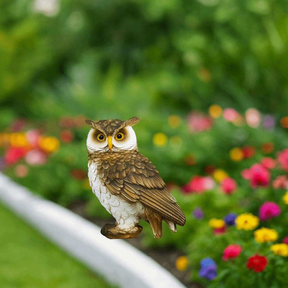 Statue de Hibou en Résine Oiseau Simulé Figurine Miniature Mignonne Ornement de Bureau Bureau