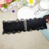 Unique Black Wide Waist Cincher For Women With Trendy Styles And Elegant Rhinestone Embellishments
