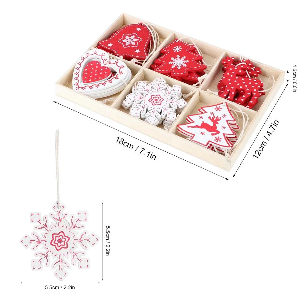 

24Pcs Beautiful Home Xmas Hanging Ornament Decoration Christmas Tree Decoration Props Gift червоний