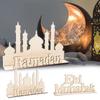 Ramadan Muslim Ornament Islamic Muslim Pendant DIY Letters Ramadan Wooden Decoration