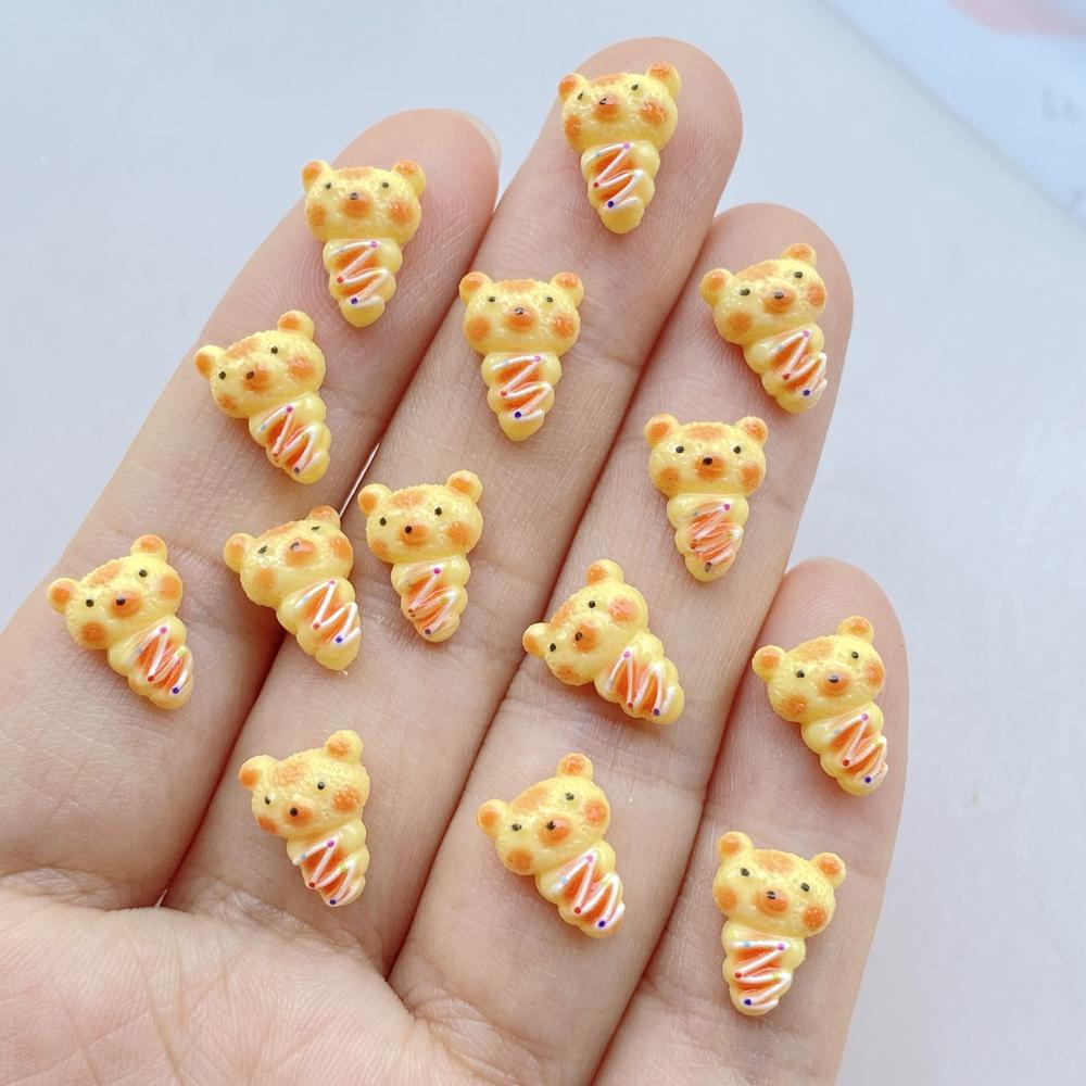 50 Pcs Cute Mini Simulated Bread, Donuts, Pizza Flat Back Resin Cabochons Scrapbooking DIY Jewelry Hairpin Craft Decoration