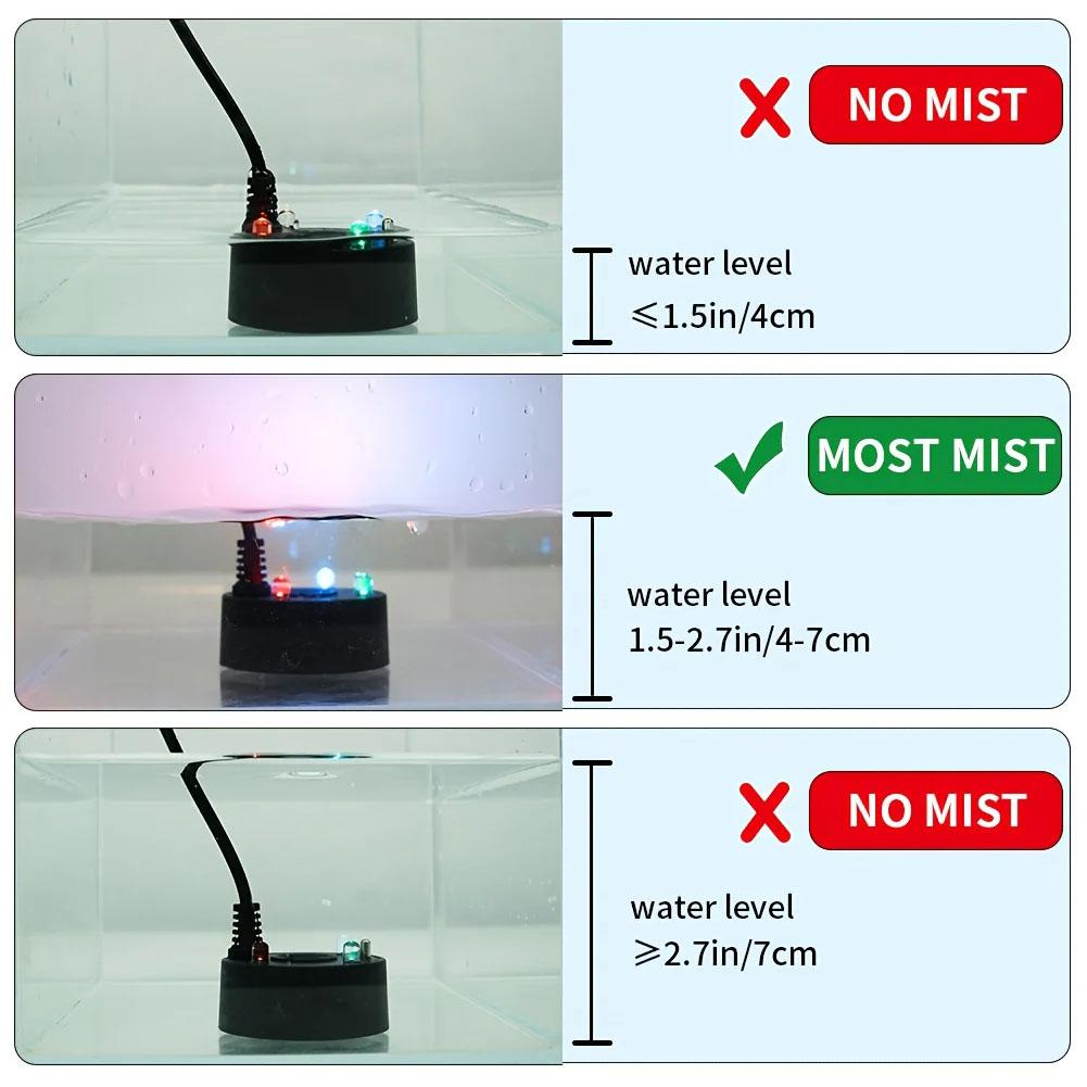 5V USB Mist Maker Fogger Nebulizer Water Fountain Fish Tank Pond Atomizer Head With 4 LED Colorful Lights Fish Tanks Decoration
