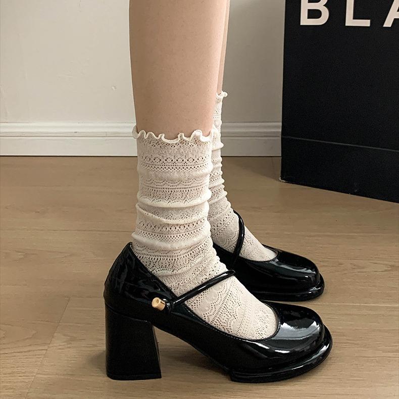 Jednoduché kulaté špičky, všestranné retro britského stylu, platforma, malé kožené boty, dámské podzimní a zimní 2025 nové, silný podpatek, jednobotky Mary Jane