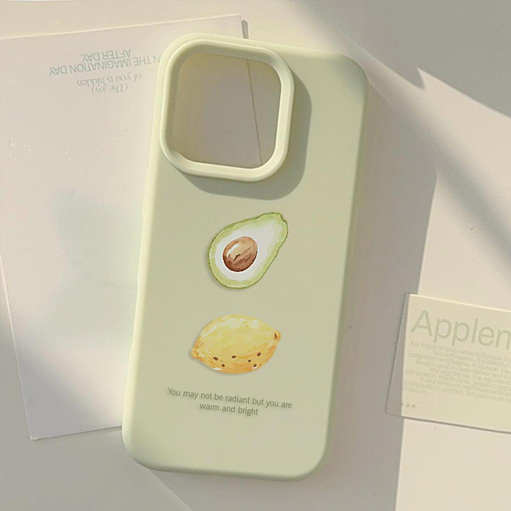 Creative Avocado Lemon Phone Case for iPhone 13, iPhone 15, and iPhone 16 Pro Max