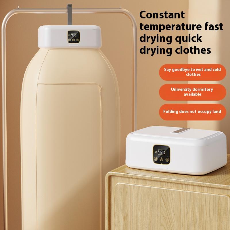 Mini Portable Foldable Electric Dryer with Intelligent Timer Fast Drying Household Cabinet Compact Travel Drying Bag Included