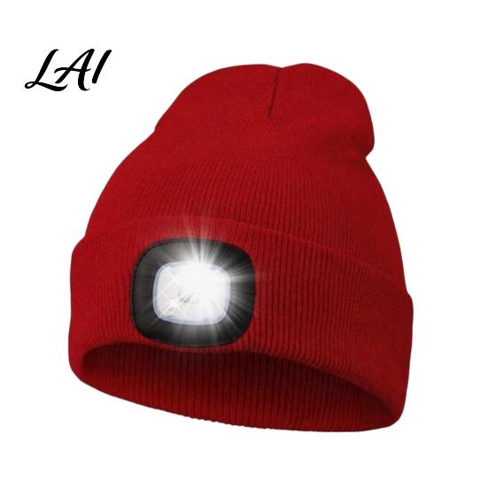Hands Free LED Hat for Daily Life Knitted with Detachable Light Rechargeable Warm Winter Cap Outdoor Sports Built in Flashlight Safety Illumination