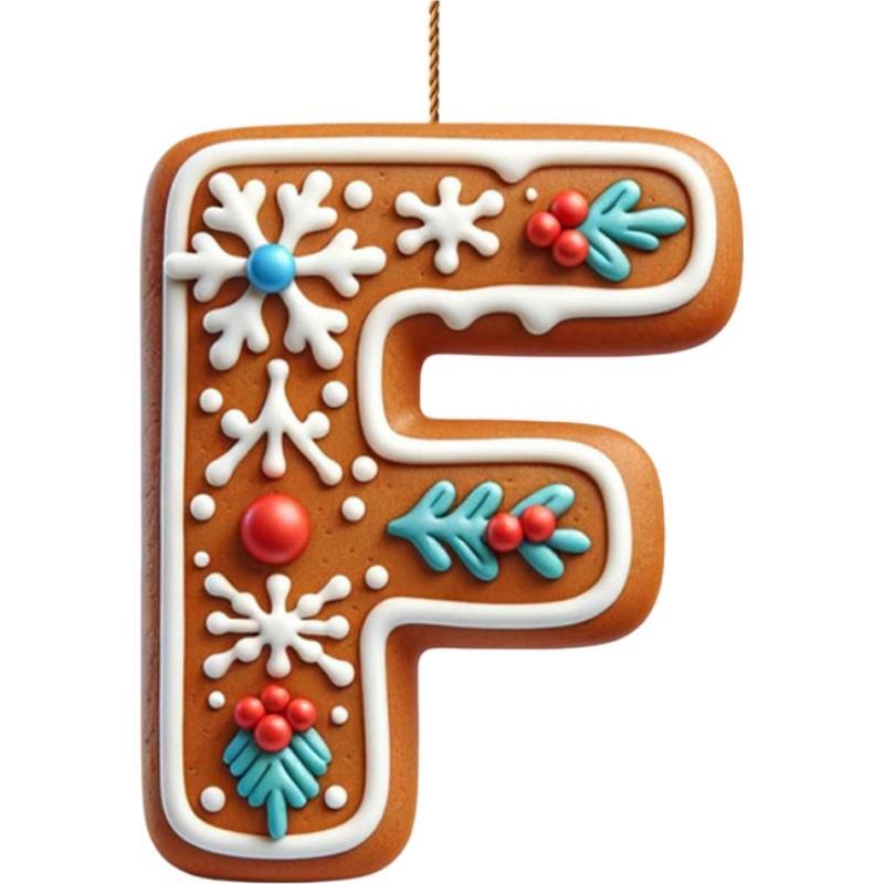 Acrylic A to Z Letters Ornaments, 26 Letter Creative Christmas Tree Decoration Pendant, Hanging 2D Flat Alphabet Letters Decor