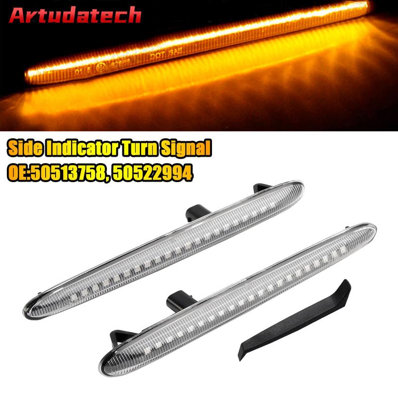 Artudatech Clear LED Sequential Blinker Side Indicator Turn Signal for Alfa Romeo Giulietta