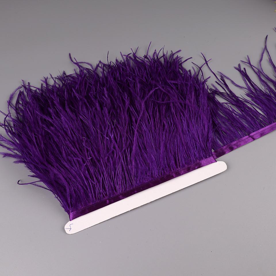 Feather10-15cm Ostrich Feathers Trim Plumes Ribbon Selvage For DIY Wedding Dress Decoration Handiwork Crafts Accessories