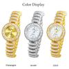 High-end Luxury Woman Watch Full Diamond Gold Silver Bracelet Women Fashion Quartz Wristwatches Ladies Rhinestone Clock