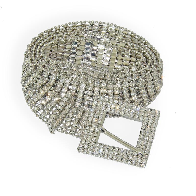 

Mei Full diamond belt - women s luxurious and elegant five-row rhinestone belt with heavily inlaid rhinestones 105cm
