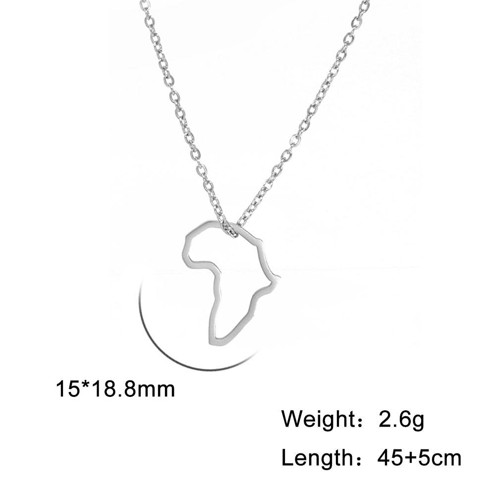 

My Shape Africa Map Heart Pendant Necklaces for Women Men Stainless Steel Chain African Charms Necklace Choker Fashion Jewelry