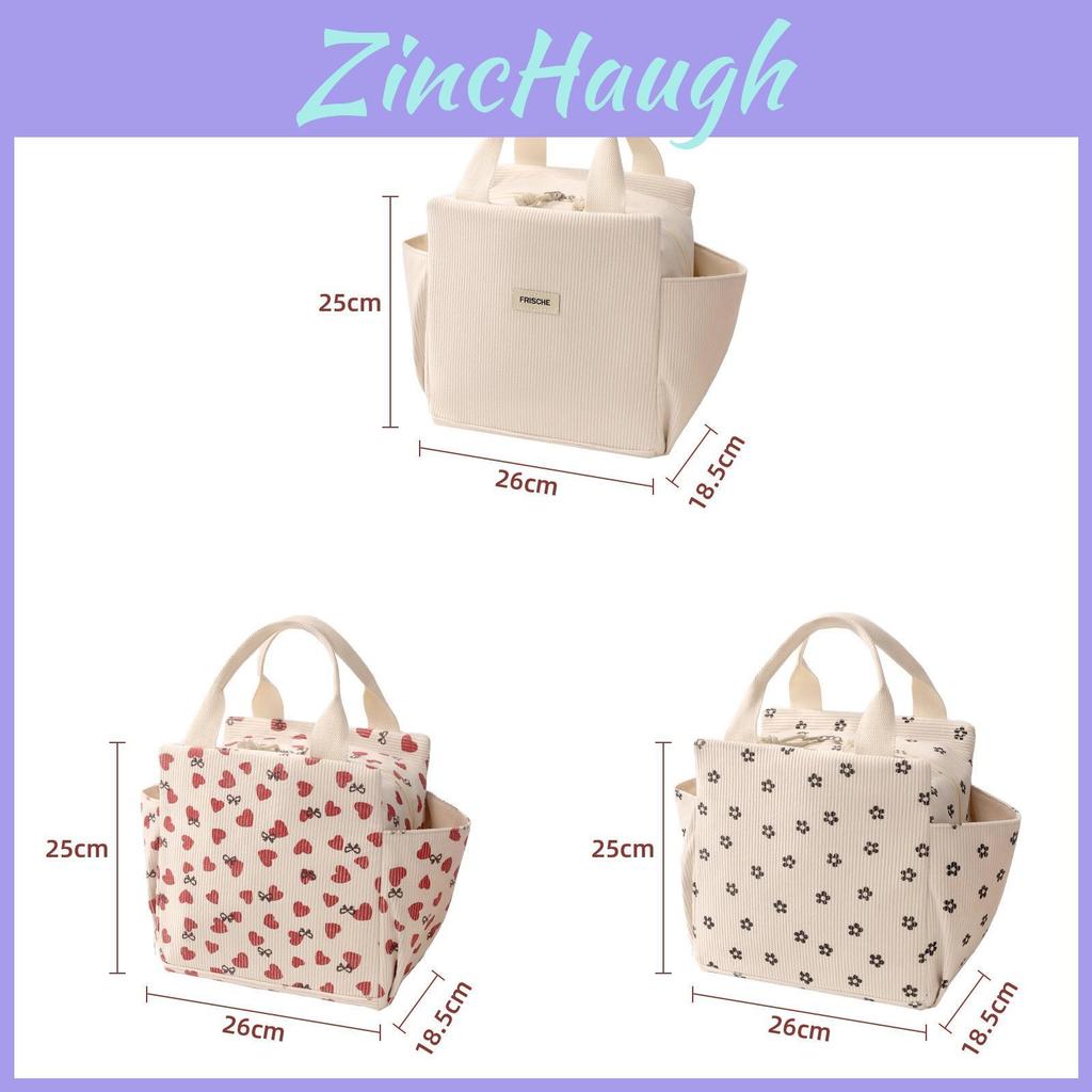 Lunch Bag Insulated Tote With Waterresistant Corduroy For Office And School Use