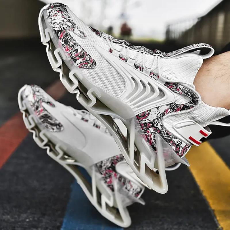Men Sneakers Flying Woven Casual Sports All-match Men's Shoes Plus Size Shoes Shock Absorption TPU Sole Air 46