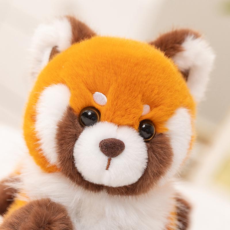 Adorable Fluffy Red Panda Plushie Cute Lying Red Panda Stuffed Animal Soft Toy Zoo Souvenir Gifts For Girl Boy Birthday