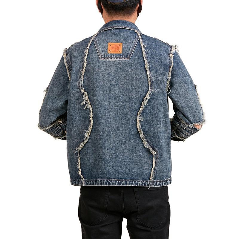 Veste en Denim Printemps Nouvel Automne et Hiver Américain Rétro Ample Haut en Denim pour Homme