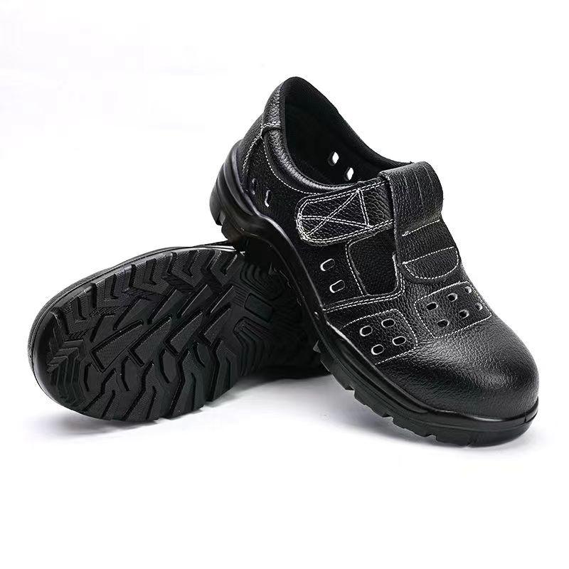 Mens Casual Breathable Steel Toe Caps Working Safety Shoes Summer Original Leather Sandals Worker Safe Boots Security Footwear