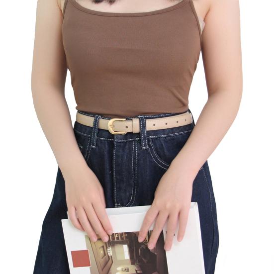 Women Belt Adjustable Length Imitation Leather Waistband Solid Color Waist Belt Dresses Shirts Pants Skirts Accessories