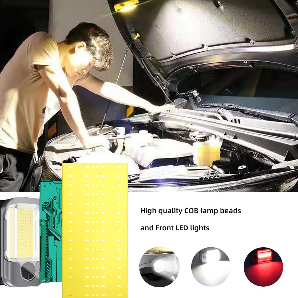 USB Rechargeable Powerful XPG+COB Work Light Car Garage Mechanic Lamp Flashlight Magnetic Torch Portable Emergency Lights