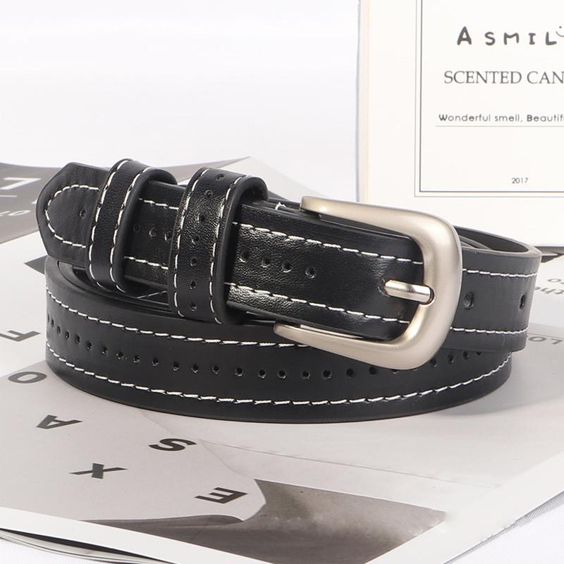 Needle Buckle Ladies Belt Versatile Jeans Casual Small Hole Cut Belt Line