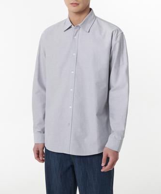 Relaxed Fit Oxford Shirt_Non-Pocket [Grey]