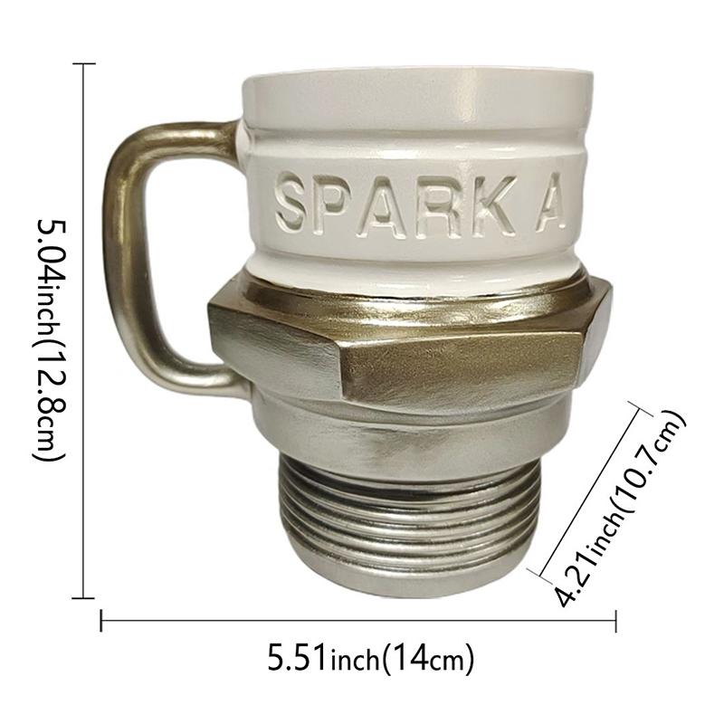 Auto Theme Spark Plug Coffee Cup, Unique Gift for Mechanics & Car Lovers