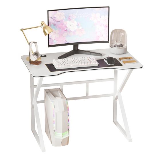 40 Inch Gaming Desk, Ergonomic Computer Desk with Large Carbon Fiber Desktop, Gamer Workstation PC Table for Home,