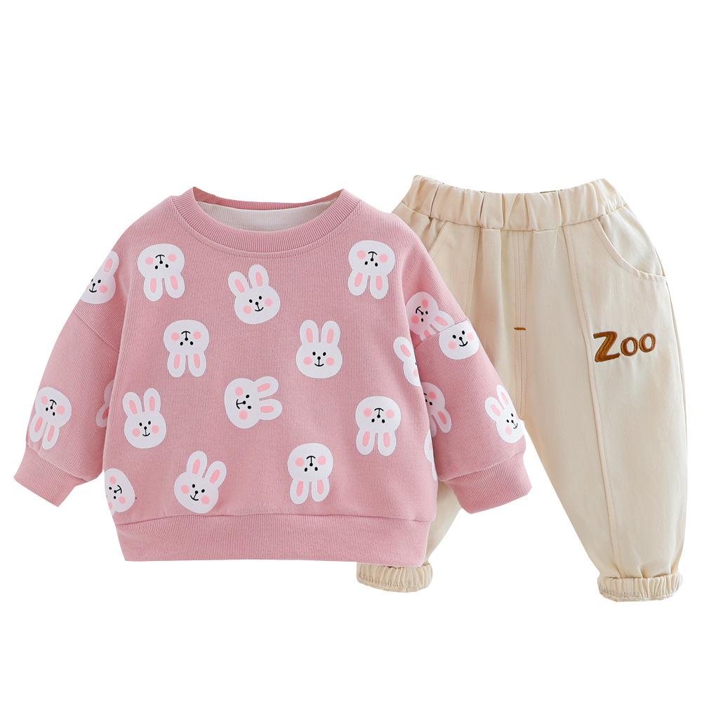 Autumn Children's Cartoon Print Long-Sleeve Two-Piece Set - Little Bajun