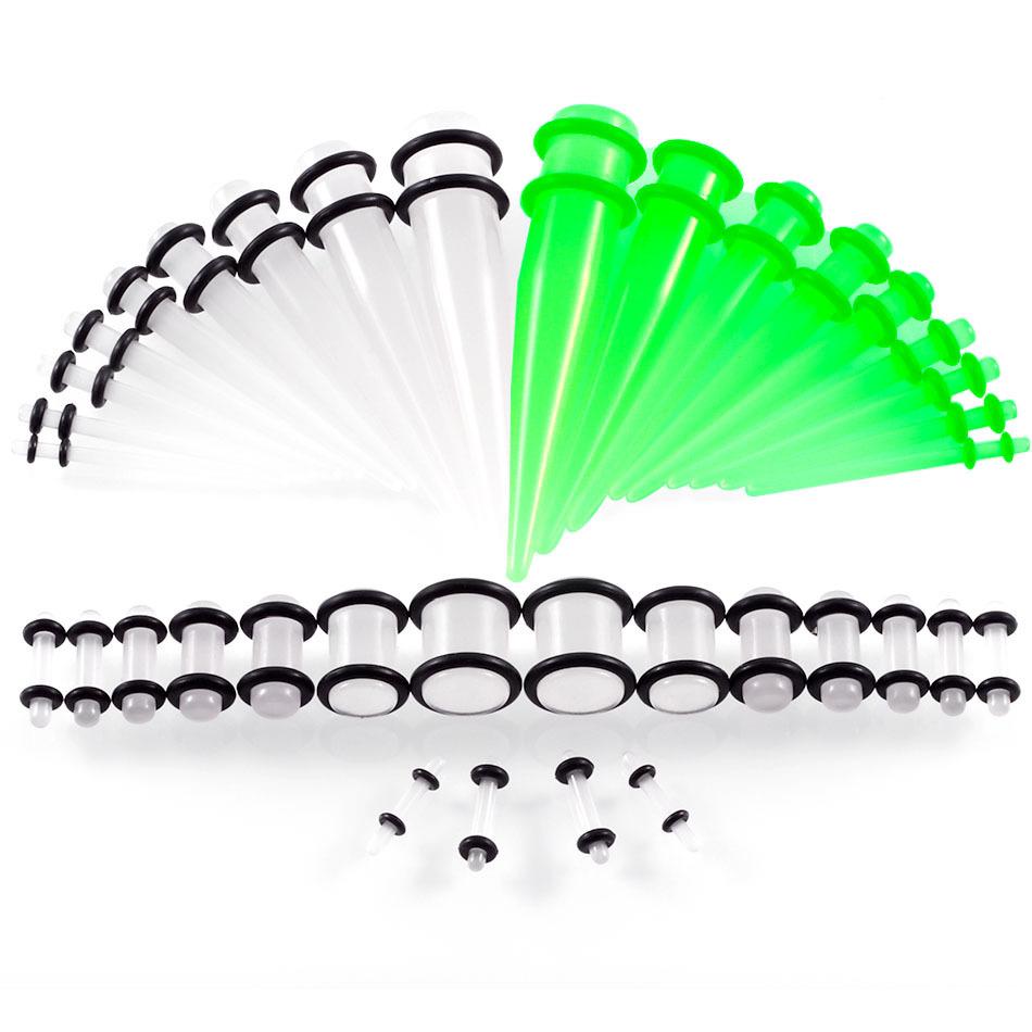 36-Piece Acrylic Pointed Cone Piercing Jewelry Set (1.6mm-10mm)
