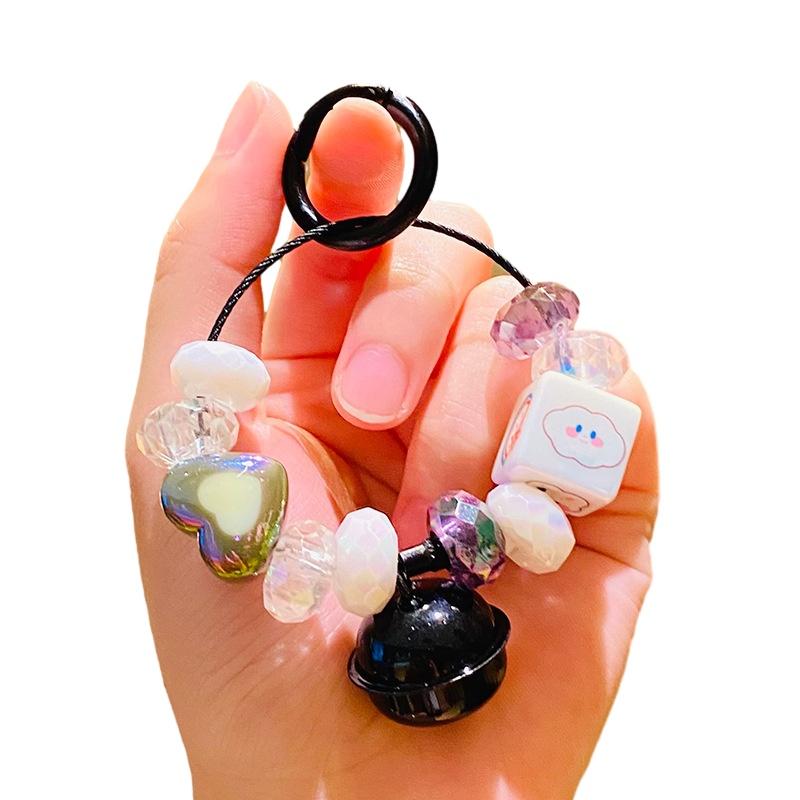 Crystal Bell Cute Beaded Keychain Car Key Ring Bag Pendant Decoration Hanging