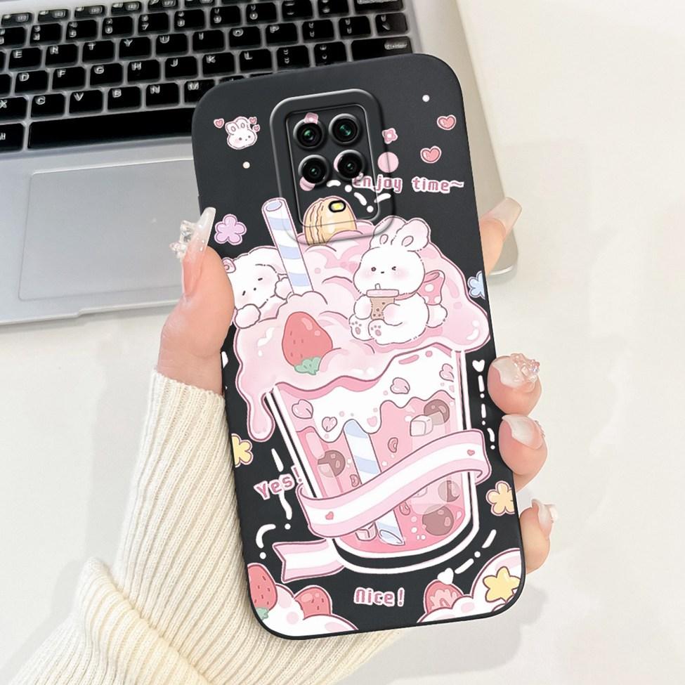 Casing For Redmi Note 9 9S 9Pro 4G Back Cover For Redmi Note 9 Pro Case Cute Cartoon Fashion Flowers Silicone Shockproof Bumper