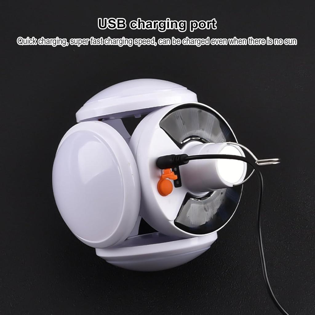 2 In 1 Folding Solar Lamp, USB Rechargeable Portable Camping Light, 5-Gear Adjustament Outdoor Solar Power Light, Portable Waterproof Hanging Tent