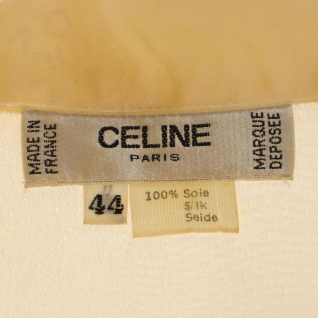 Celine 80s 90s Made In France Old Overall Handle Long Sleeve Silk Shirt Women Used