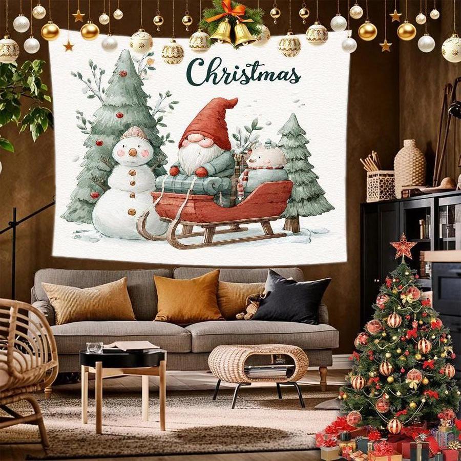 Deer Christmas Tapestry Background Cloth Hanging Cloth Bedroom Bedside Decorative Wall Cloth Rental Dormitory Tapestry