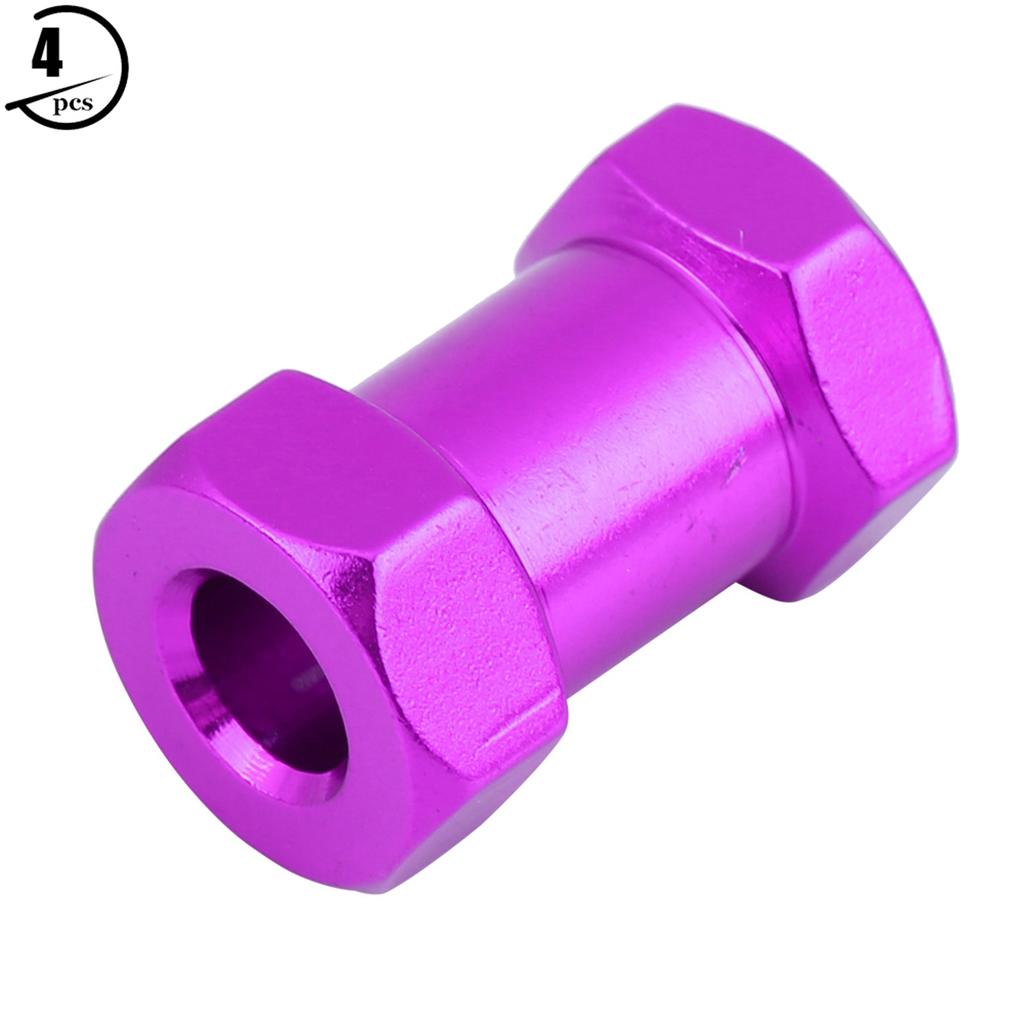 4pcs 12mm RC Hex Wheel Hub Metal Adapter for D90 AX10 01 SCX10 Crawler (15mm Purple)