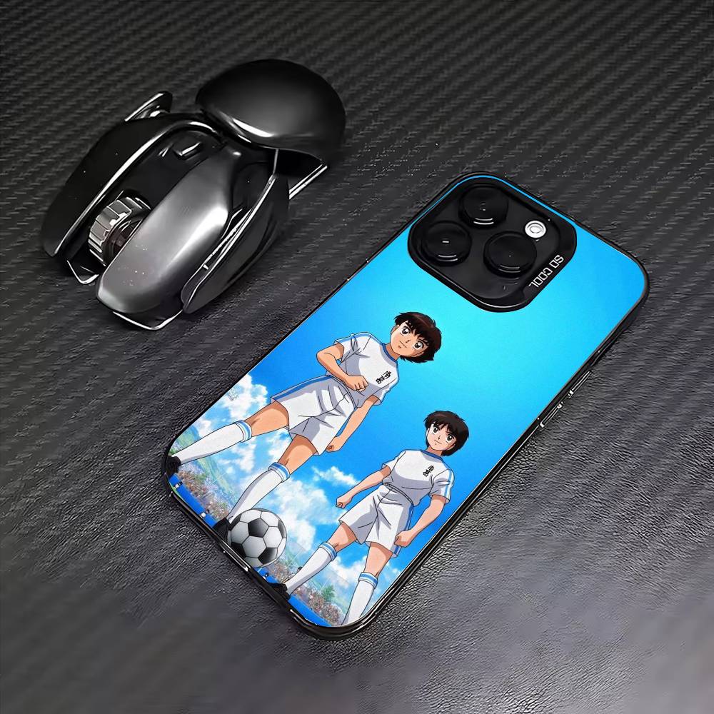 Anime Cool C-Captain T-Tsubasa  Phone Case For iPhone17,16,15,14,13,12,11 Plus,Pro Max Colored Silver Plated Inside Cover