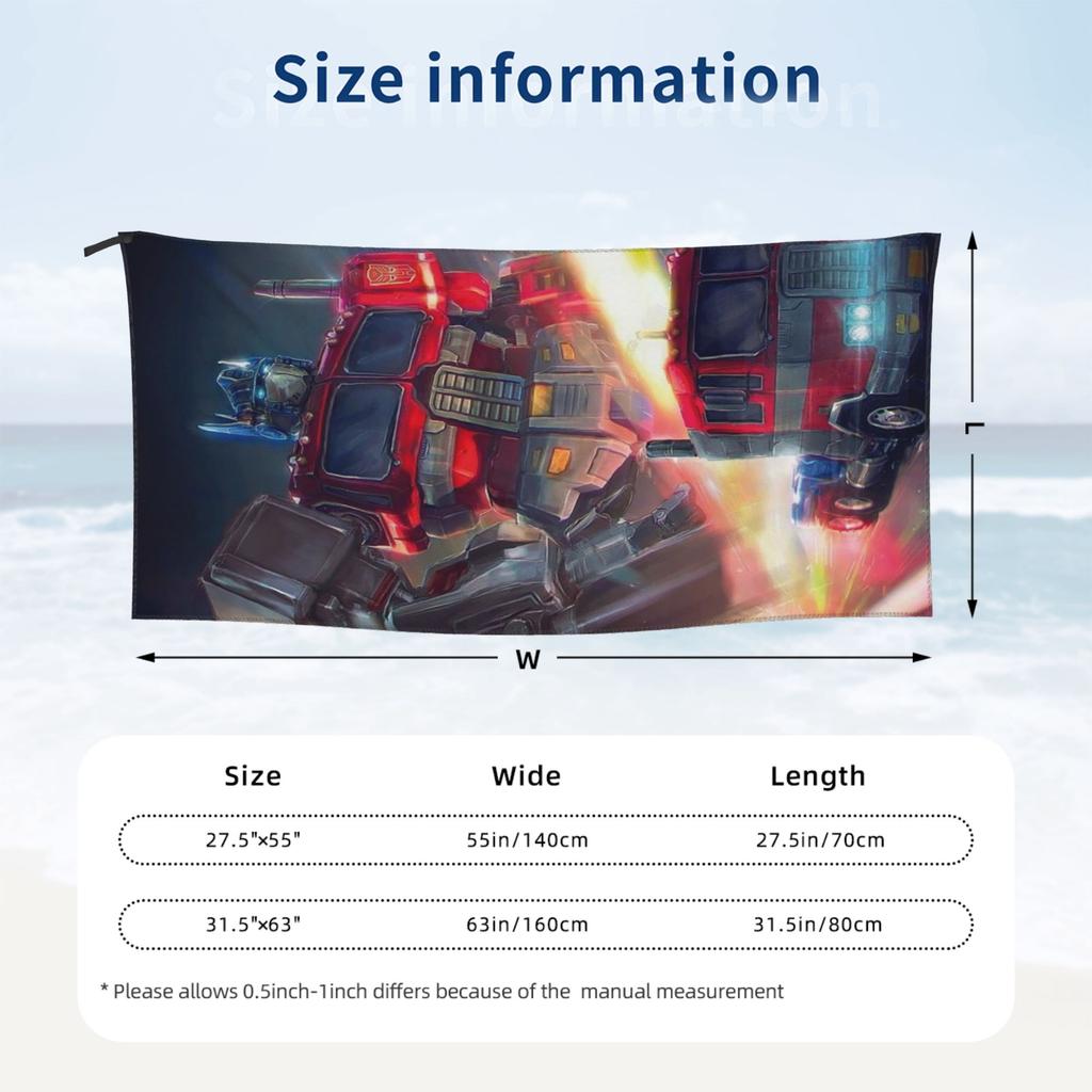 Optimus Prime Beach Towel Soft Microfiber Quick Dry Absorbent Quick Towels For Bath