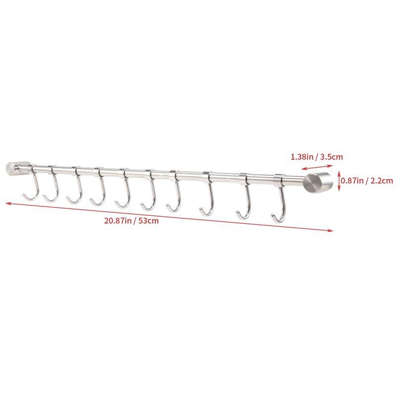 Feb. Porta Utensili da Cucina a Barra da Parete Ganci Appendi Utensili in Acciaio Inossidabile Per Utensili da Cucina Pentole Asciugamani