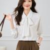 Women Blouses Shirts 2025 Spring Long Sleeve Women Blouse Shirt Turn Down Collar White Chiffon Blouse Shirt Women Tops J924
