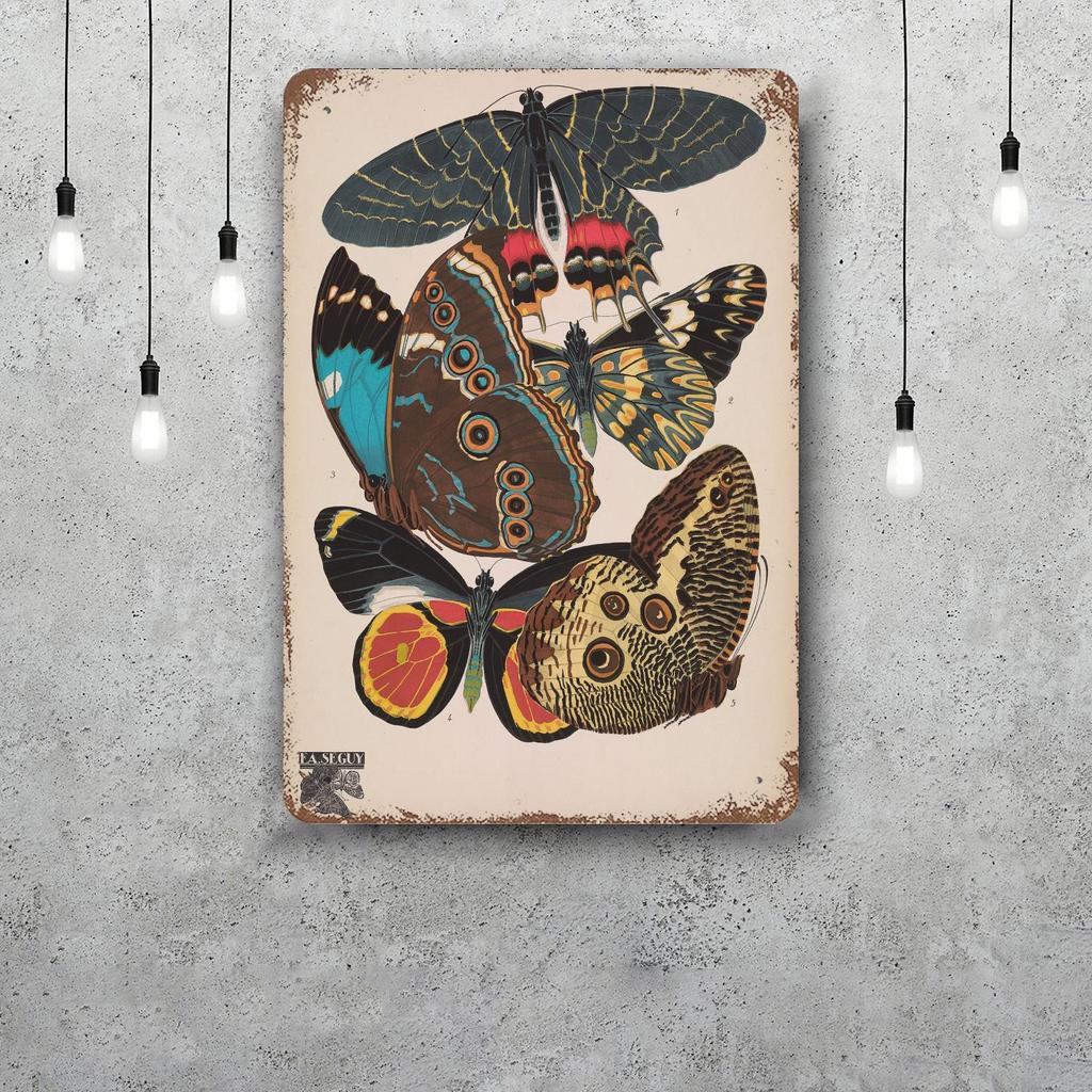 butterfly Decor Vintage Metal Signs Tin Signs Captain Poster Decor for Bar Pub Club Man Cave Wall Decoration