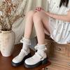Black Round Head Thick Sole Mary Jane Small Leather Shoes Women's New Summer Retro Skirt Light Mouth Thick Heel Single Shoes