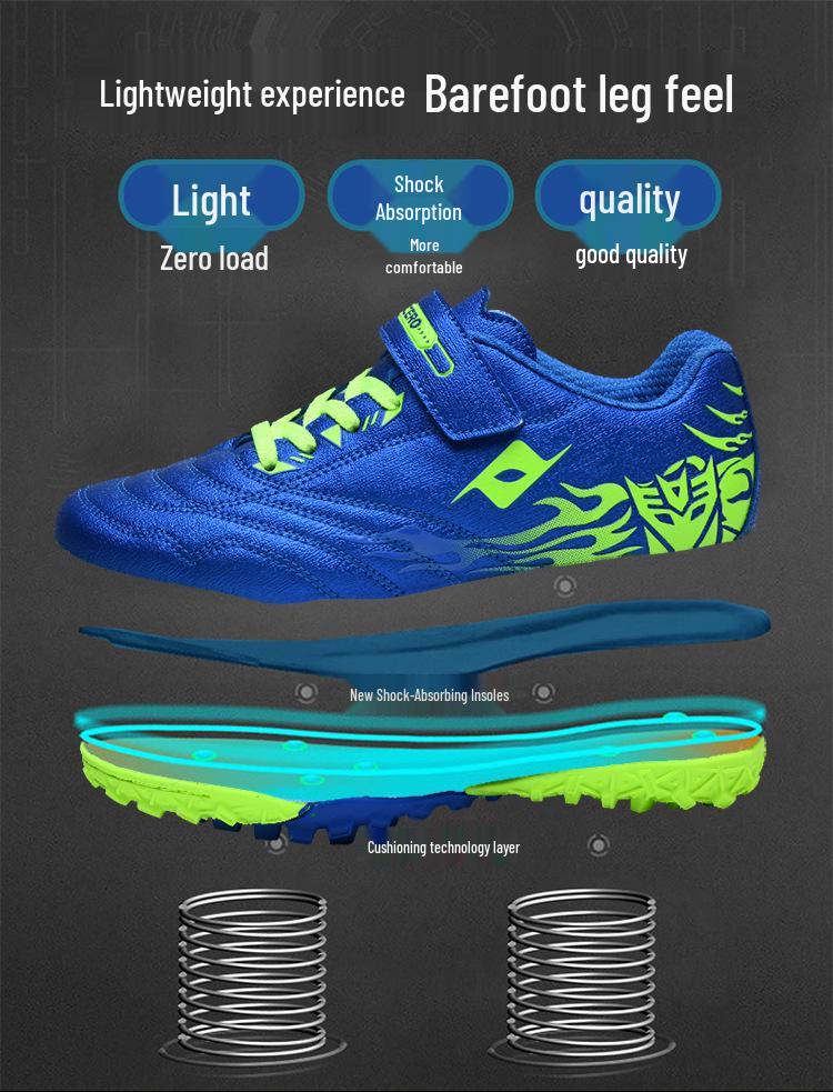 Xisailong Kids' Soccer Shoes, Velcro, TF Studs, for Primary & Middle School Students