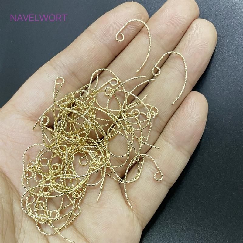 40pcs/Lot Brass Metal 14K Gold Plated Earring Hooks Clasps For DIY Earring Making Accessories Ear Wire Hooks Findings Wholesale